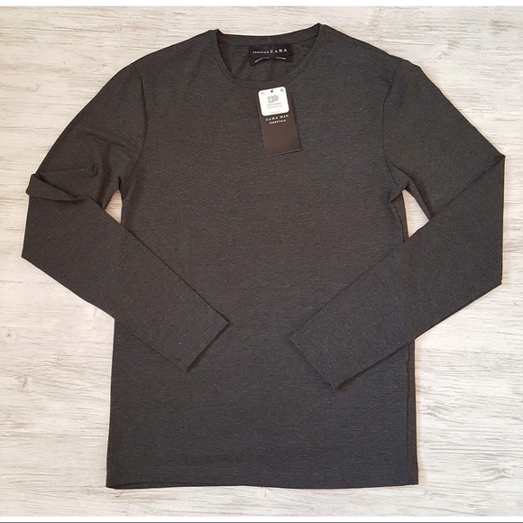 ZARA MAN Super Slim FIt Long Sleeve T Shirt Tops - Picture 2 of 4